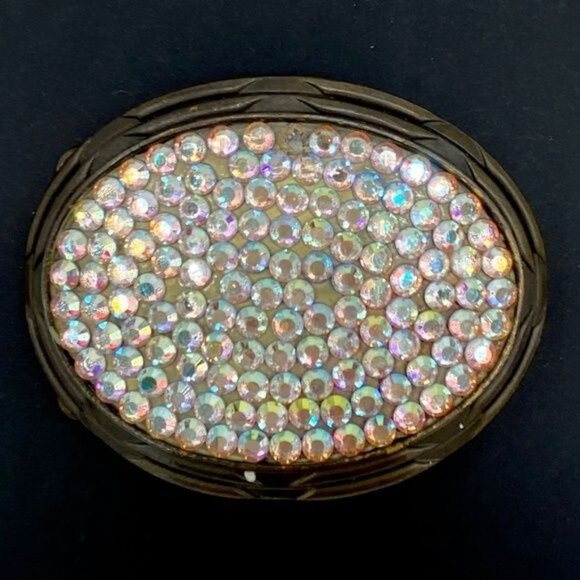 Vintage Tres Flores Swarovski Crystal Belt Buckle - Picture 3 of 4